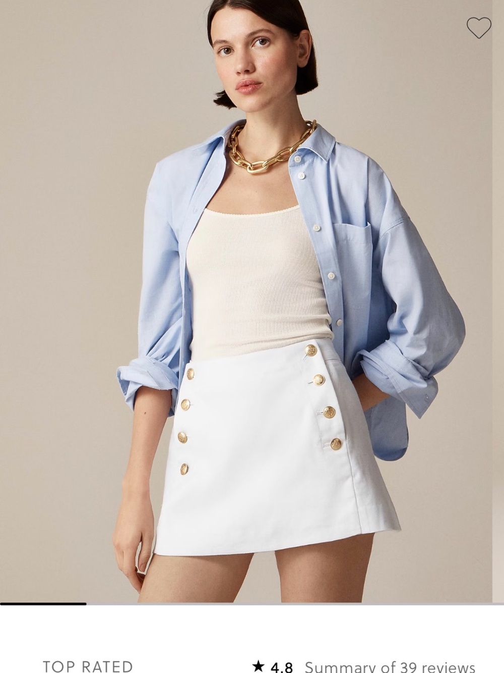 J crew | White Sailor Mini skort